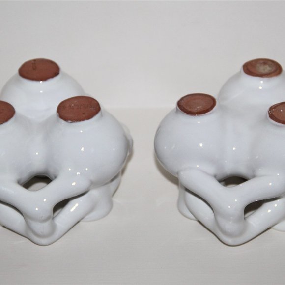 Vintage Met Museum “Unity” White Ceramic Decorative Candlesticks Holders a Pair - Picture 7 of 7
